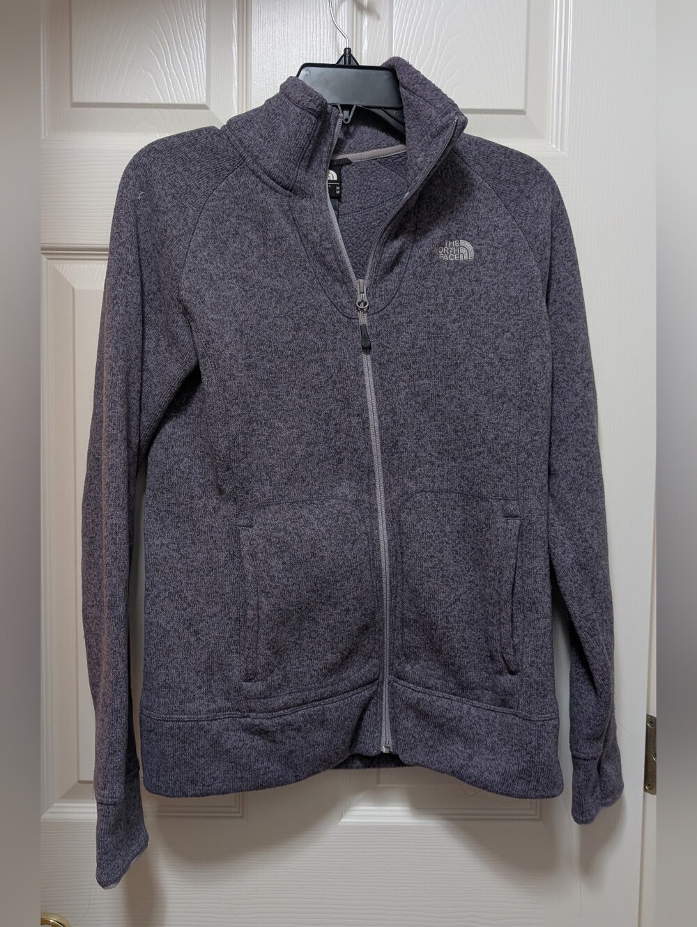 The North Face Full Zip Fleece Heather Light Purple Size Medium M